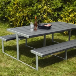 Bord-/bænkesæt "NJORD" nonwood antracit og galvaniseret stel