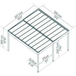 Carport Oslo 596,5 x 607,5 cm Palram - Canopia