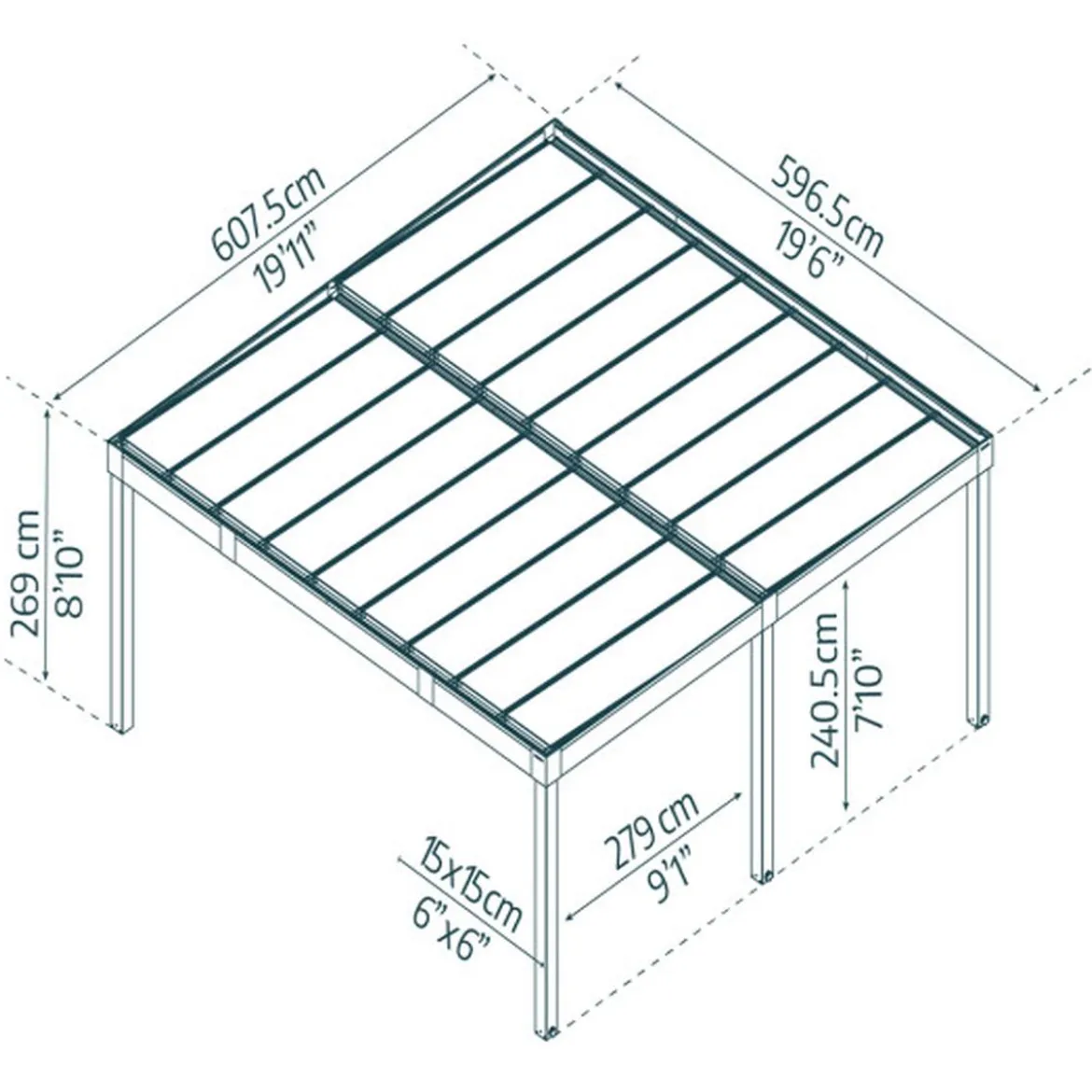 Carport Oslo 596,5 x 607,5 cm Palram - Canopia