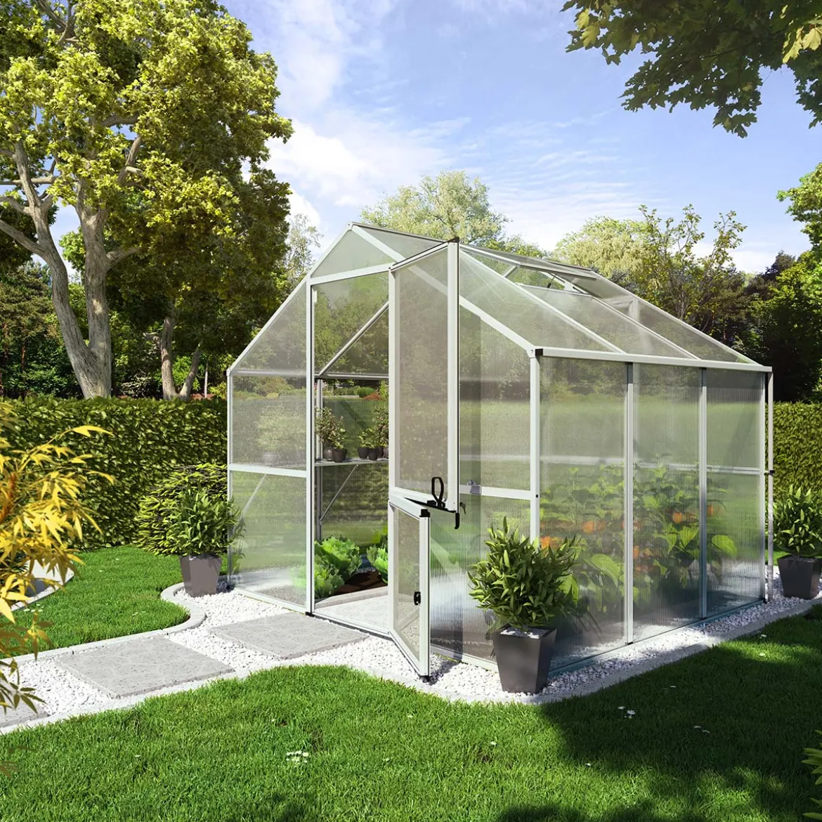 Drivhus - KGT Enzian III, blank aluminium - 6 m2