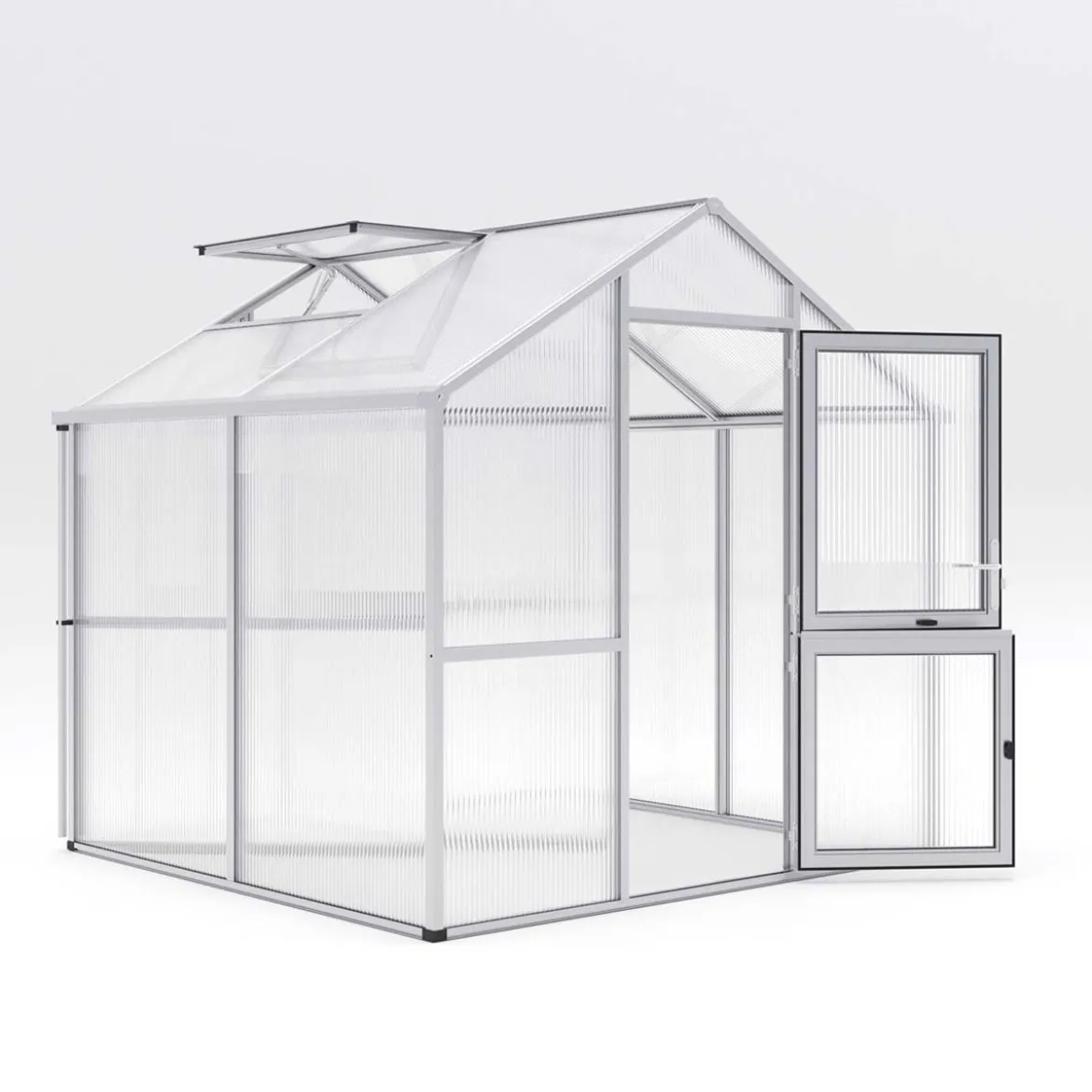 Drivhus - KGT Iris II, blank aluminium - 5,06 m2