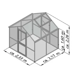Drivhus - KGT Iris II, blank aluminium - 5,06 m2