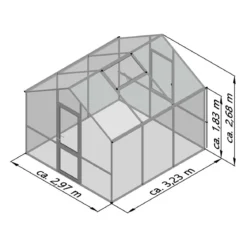 Drivhus - KGT Lilie III, blank aluminium - 9,59 m2