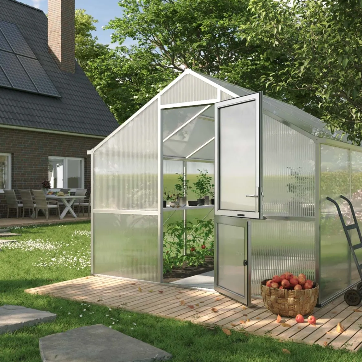 Drivhus - KGT Nelke III, blank aluminium - 9,59 m2