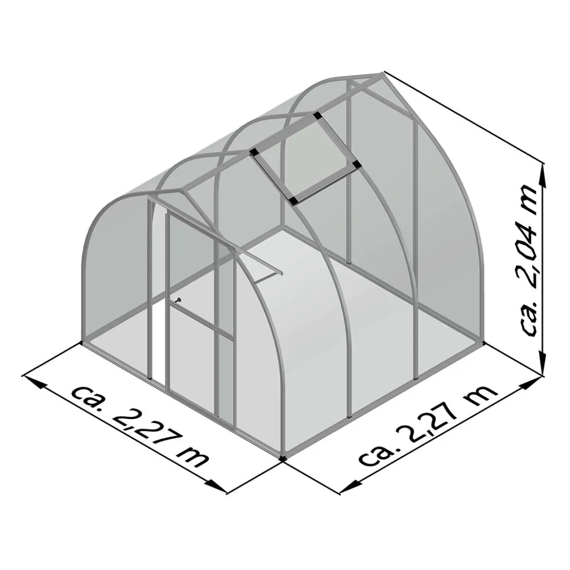 Drivhus - KGT Rhodo III, Aluminium - 5,15 m2