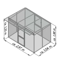 Drivhus - KGT Santini II, Blank aluminium - 6,1 m2