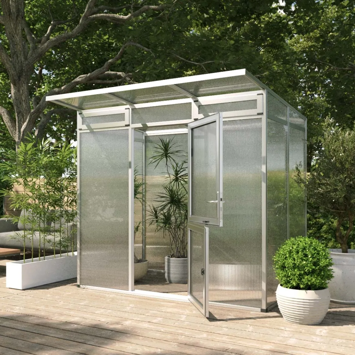 Drivhus - KGT Santini II - small, blank aluminium - 3,5 m2