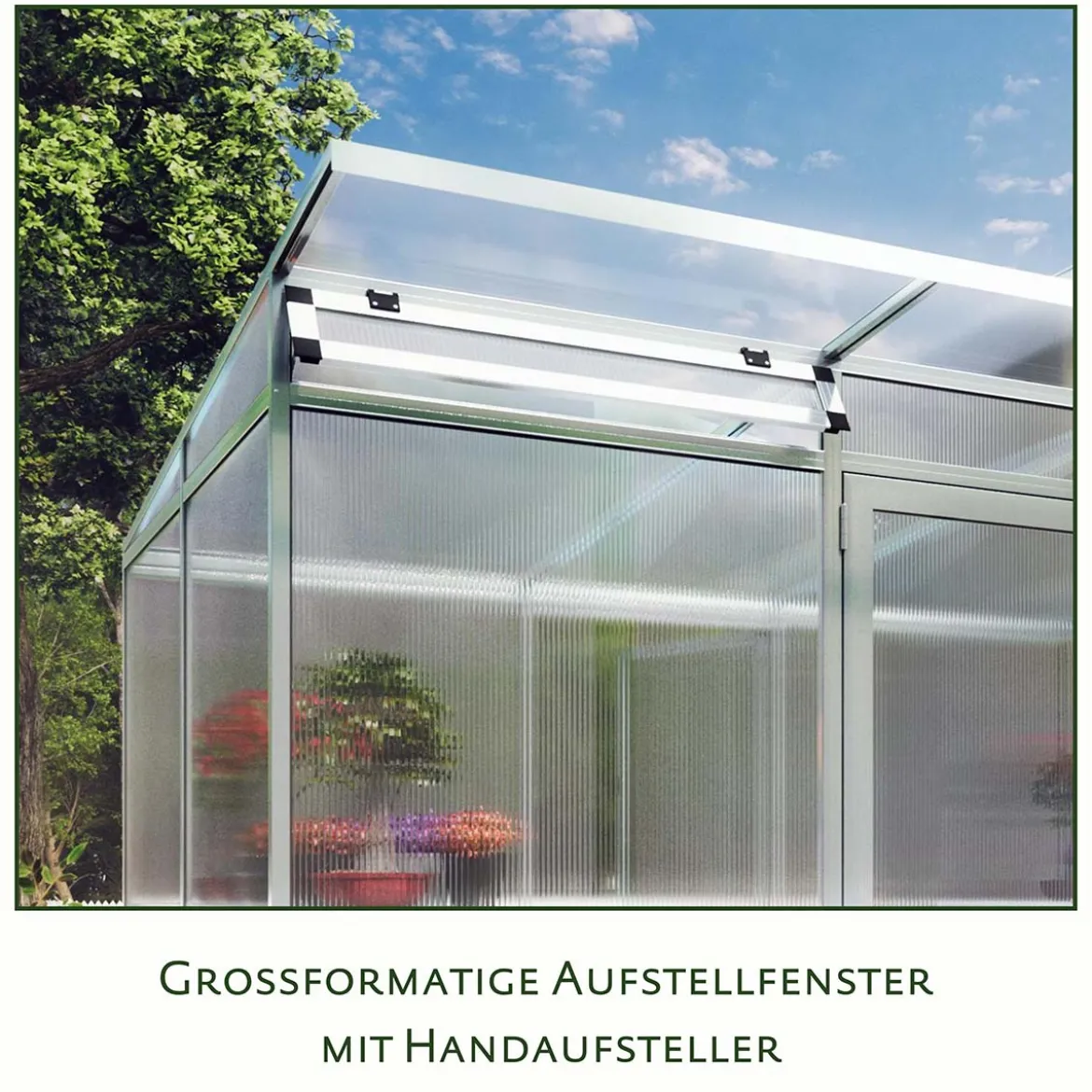Drivhus - KGT Santini II - small, blank aluminium - 3,5 m2