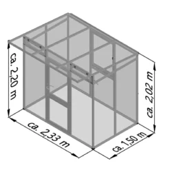 Drivhus - KGT Santini II - small, blank aluminium - 3,5 m2