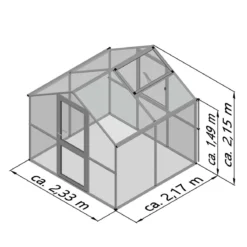 Drivhus - Model Rose II, Aluminium - 5 m2