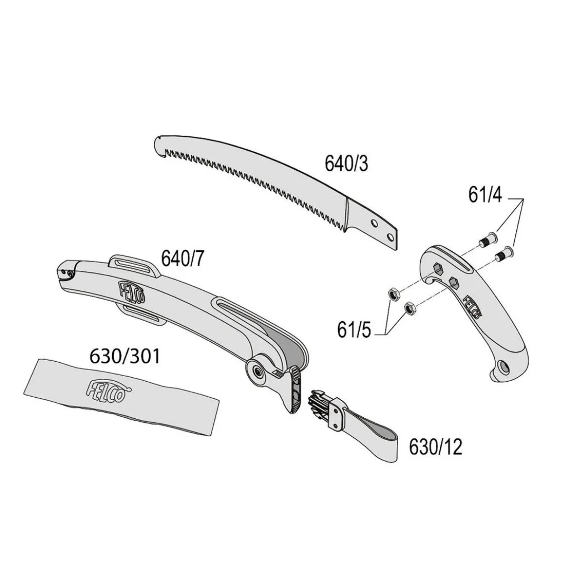 Felco 640 grensav med buet klinge og hylster