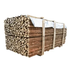 Flækkede granrafter med bark - Ø6-9 cm x 220 cm.