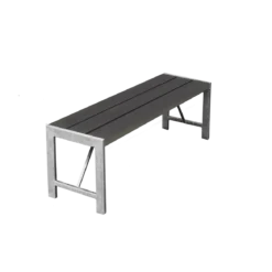 Havebænk H-model, 123 cm. Nonwood og med galvaniseret stel