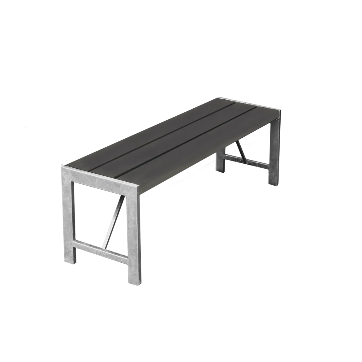 Havebænk H-model, 123 cm. Nonwood og med galvaniseret stel