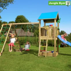 Jungle Gym Castle legetårn komplet inkl. climb module xtra og rutschebane