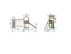 Jungle Gym Club legetårn komplet inkl. climb module xtra ekskl. rutschebane