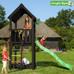 Jungle Gym Club legetårn komplet ekskl. rutschebane, grundmalet sort
