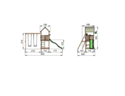 Jungle Gym Club legetårn komplet inkl. swing module xtra og rutschebane