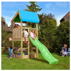 Jungle Gym Home legetårn komplet inkl. rutsjebane