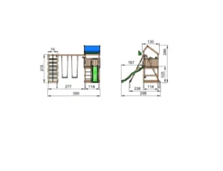 Jungle Gym Home legetårn komplet inkl. climb module xtra ekskl. rutschebane