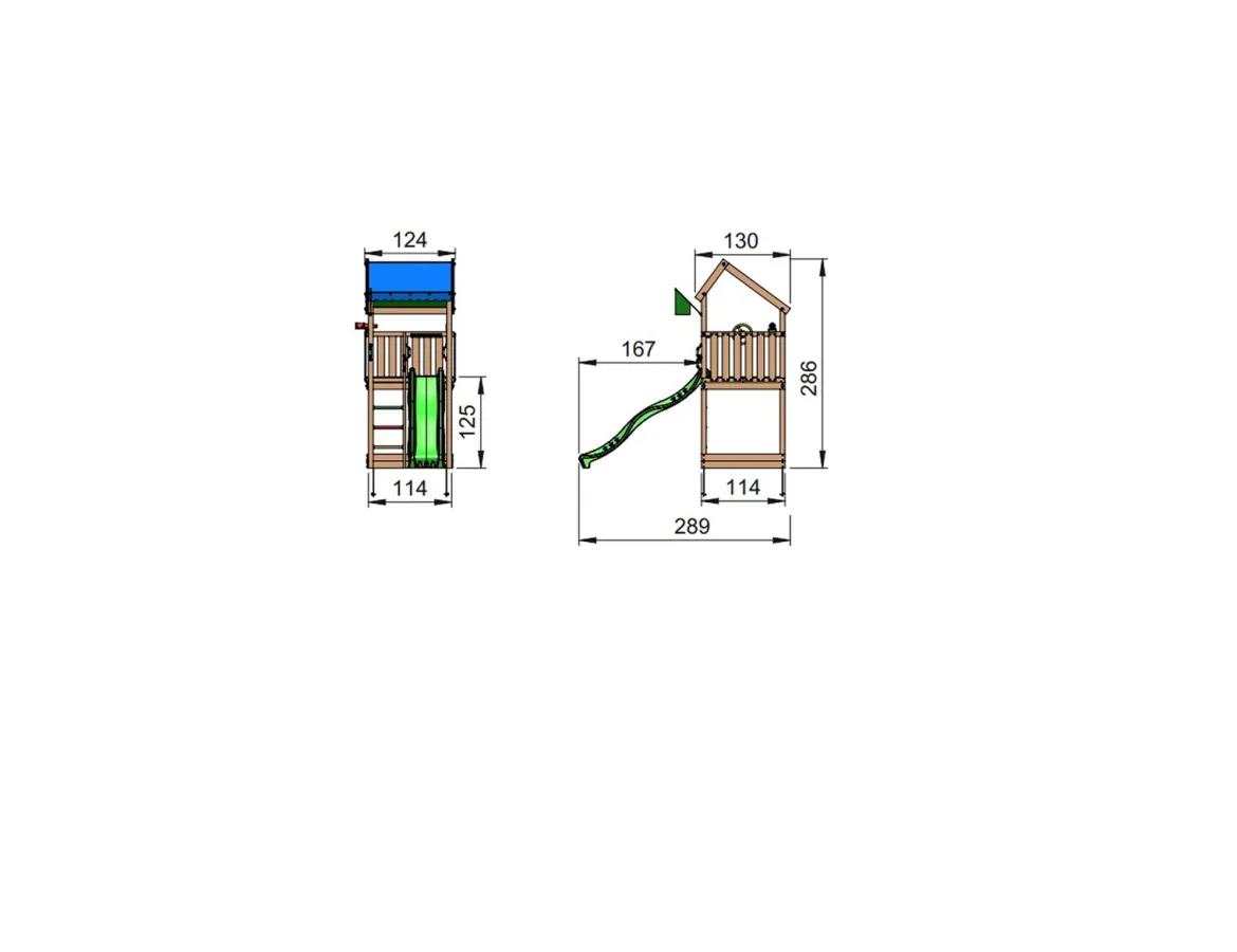 Jungle Gym Home legetårn komplet ekskl. rutschebane