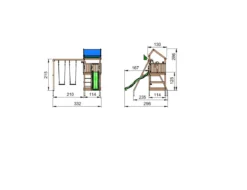 Jungle Gym Home legetårn komplet inkl. swing module xtra ekskl. rutschebane