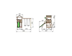 Jungle Gym House legetårn komplet inkl. swing module xtra og rutschebane