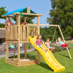 Jungle Gym Hut legetårn inkl. swing modul og rutschebane
