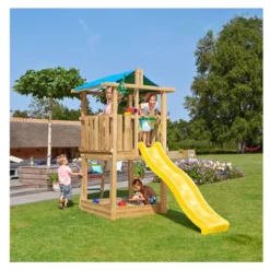 Jungle Gym Hut legetårn komplet inkl. rutsjebane