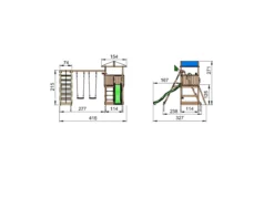 Jungle Gym Hut legetårn komplet inkl. climb module xtra ekskl. rutschebane