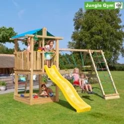 Jungle Gym Hut legetårn komplet inkl. climb module xtra ekskl. rutschebane