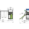 Jungle Gym Hut legetårn komplet inkl. climb module xtra og rutschebane, grundmalet sort