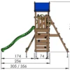 Jungle Gym Patio legetårn komplet inkl. klatremodul 2 og mørkegrøn rutschebane