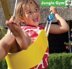 Jungle Gym Sling Swing letvægtssæde, gul, komplet kit