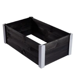 Kapilærskjuler gundmalet træ, sort med metalhjørner 33 x 93 x 53 HORTUS