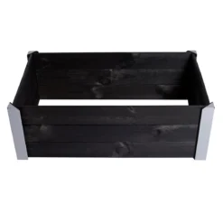 Kapilærskjuler gundmalet træ, sort med metalhjørner 33 x 93 x 53 HORTUS