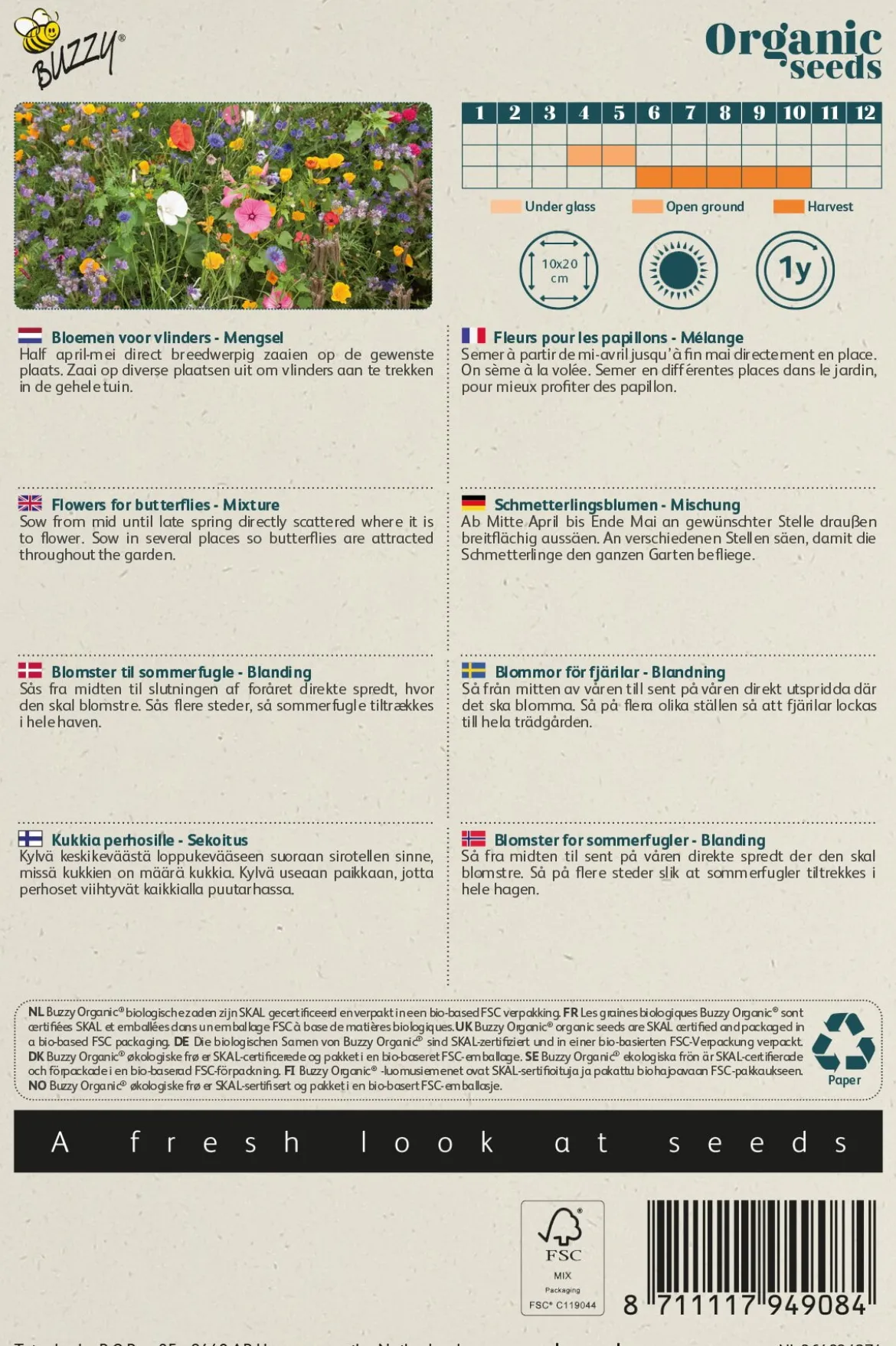 Økologiske Blomsterfrø "Sommerfugleblanding"