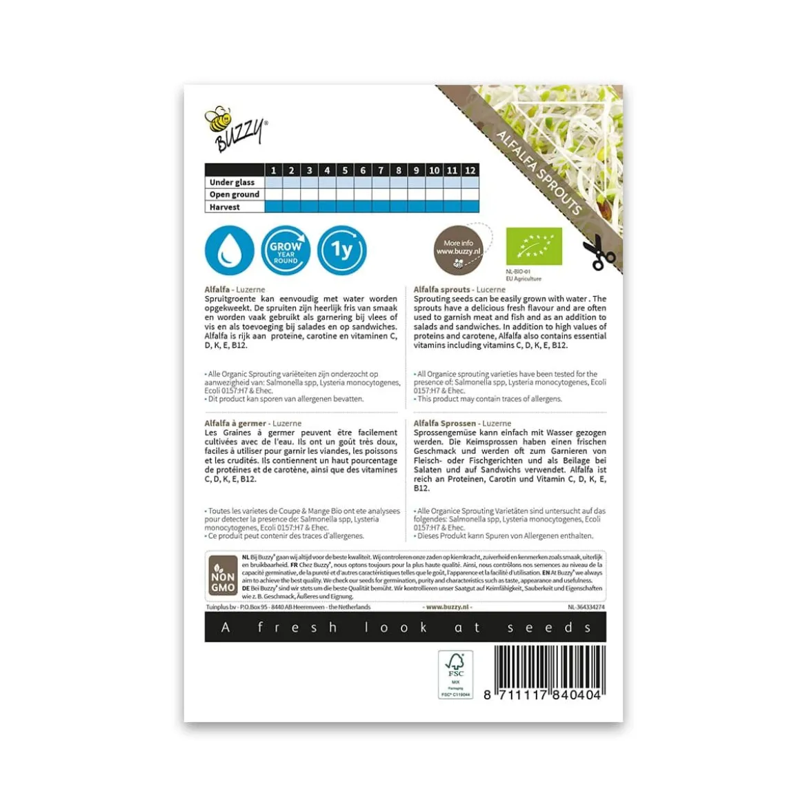 Økologiske lucernespirer frø - 30 g