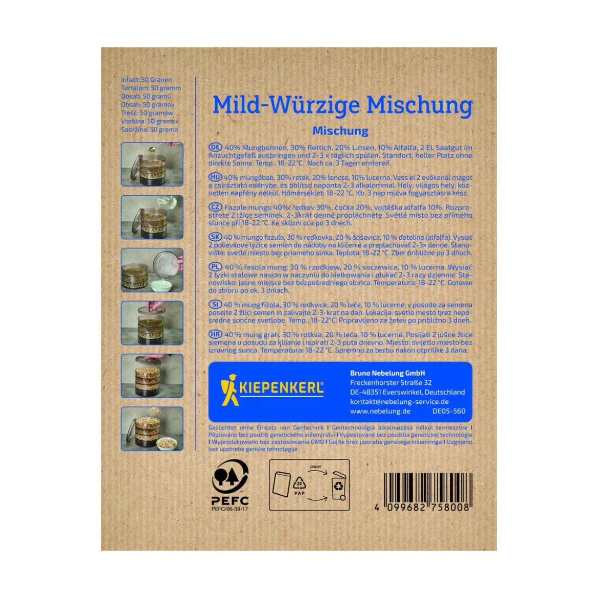 Økologiske Spirefrø Mild-krydret Blanding - 50 g