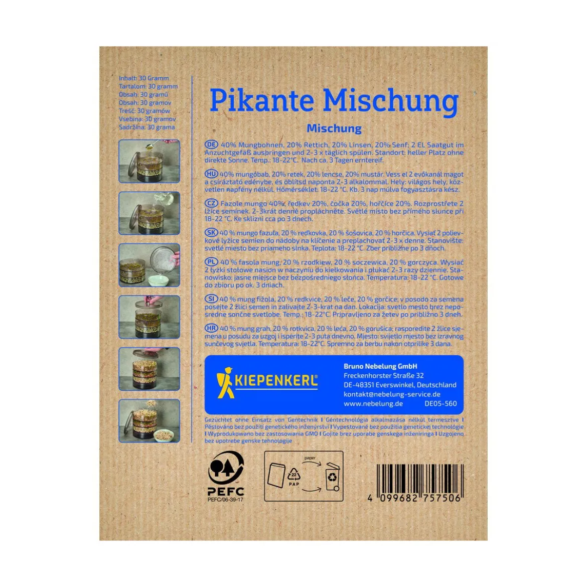 Økologiske Spirefrø Pikant Blanding - 30 g