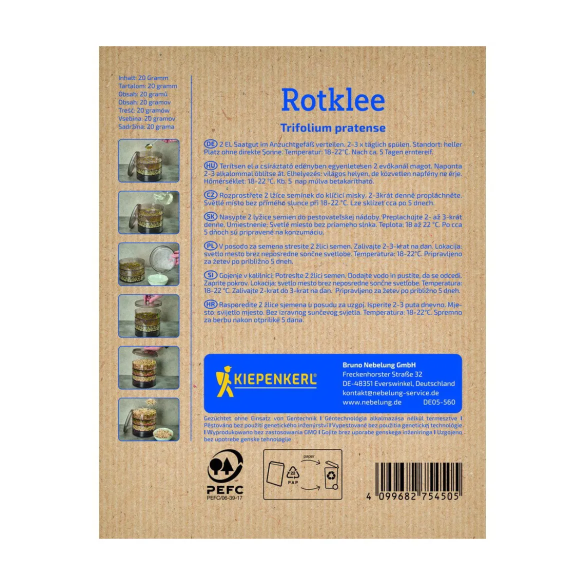 Økologiske Spirefrø Rødkløver - 20 g