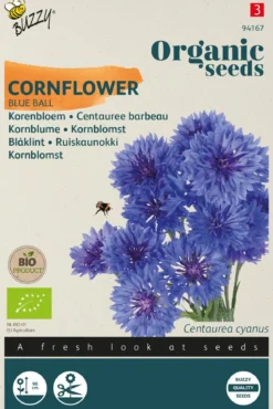 Økologisk Kornblomst frø "Blue Ball"
