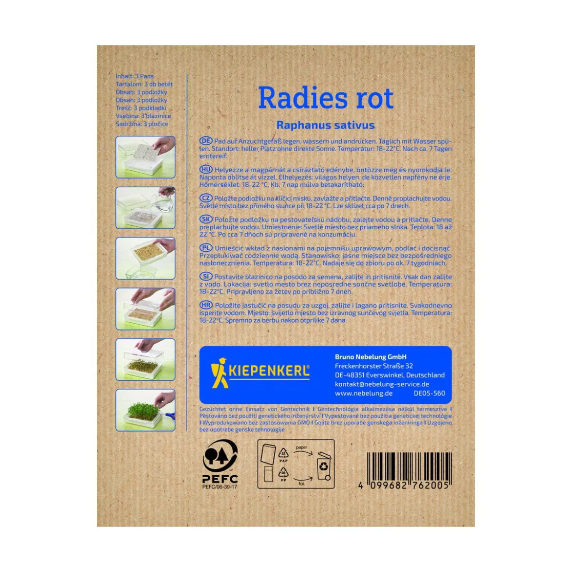 Økologisk Mikrogrøntpude Rød Radise - 3 stk.
