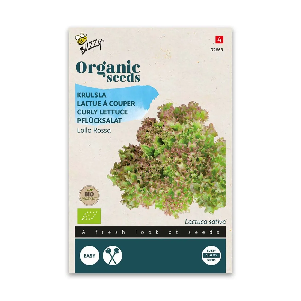 Økologisk Salat frø, Lollo Rossa