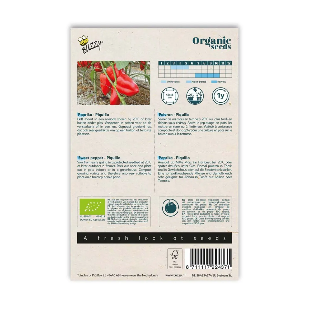 Økologisk Snack Peberfrugt frø, Piquillo