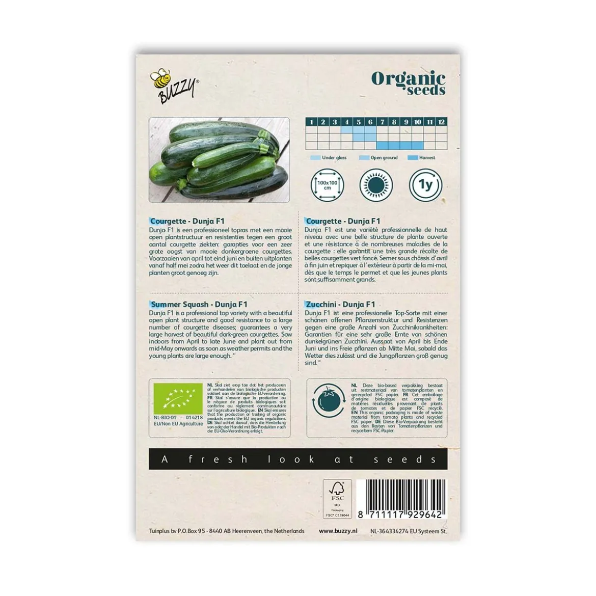 Økologisk squash frø, Dunja F1