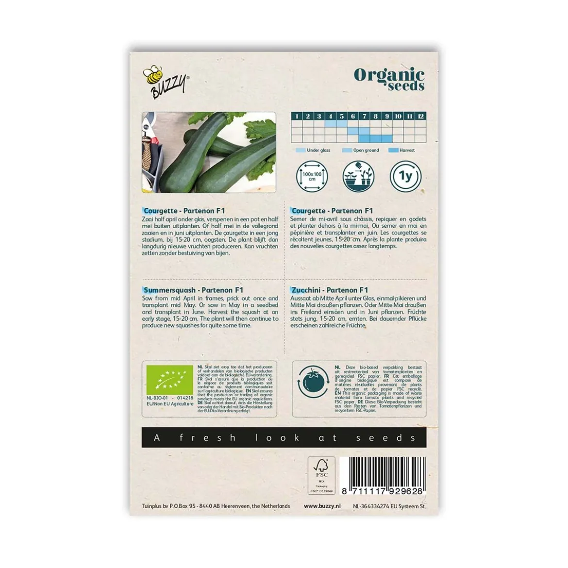 Økologisk Squash frø, Partenon F1