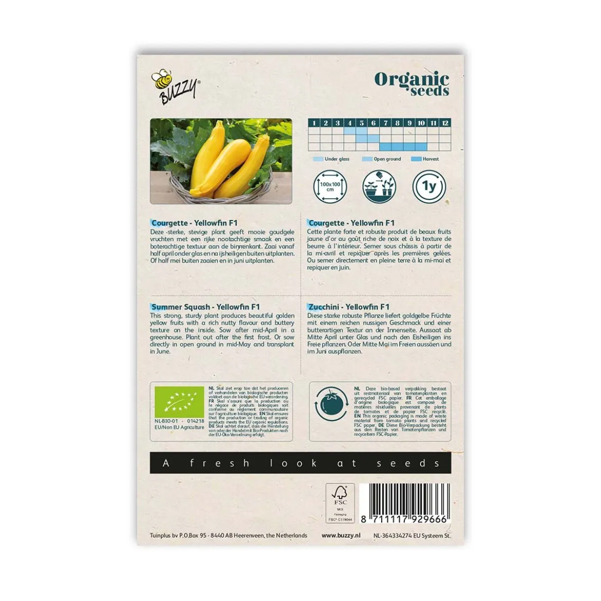Økologisk squash frø, Yellowfin F1