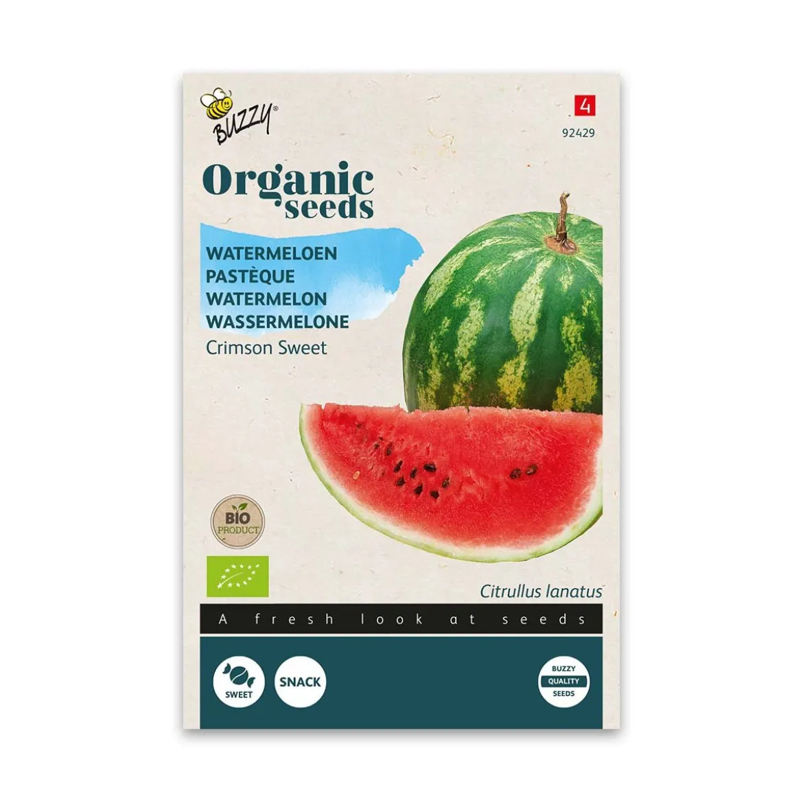 Økologisk Vandmelons frø, Crimson Sweet