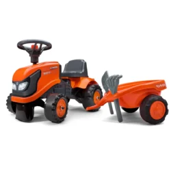 Kubota børnetraktor inkl. vogn, rive og skovl